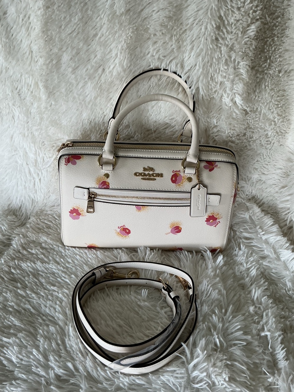 Coach Pop Floral Rowan Satchel with Detachable Strap